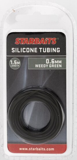 Starbaits Gubancgátló szilikon cső - Silicone Tubing Zöld 0,6mm 1,5m