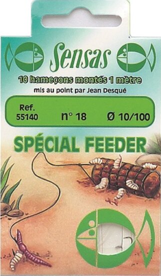 Sensas Előkötött horog Special Feeder Nickel 100cm 12/0,14 10db