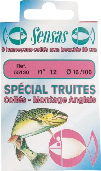 Sensas Előkötött horog Sp.Trout Strong Blue 60cm 8/0,20 6db