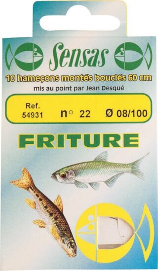 Sensas Előkötött horog Small Fish Fine Bronze 25cm 22/0,08 10db