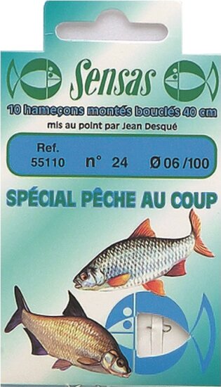 Sensas Előkötött horog Match Crystal Bronze 40cm 20/0,08 10db