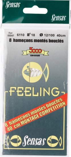 Sensas Előkötött horog Feeling 6110 Bronze 40cm 14/0,14 8db