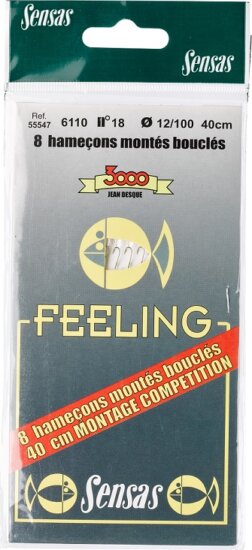 Sensas Előkötött horog Feeling 6110 Bronze 18cm 14/0,14 8db