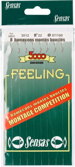 Sensas Előkötött horog Feeling 3012 Red 18cm 24/0,06 8db