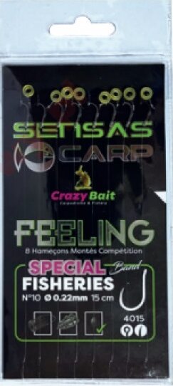 Sensas Előkötött horog Crazy Bait 4015 15cm 8db 12/0,22mm