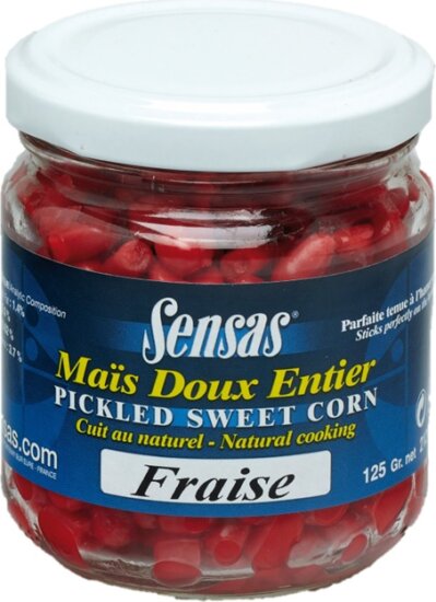 Sensas Csalizó kukorica-üveges STRAWBERRY (eper) 212ml