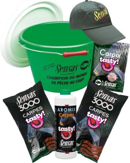 Sensas Etetőanyag Akció vödör 3000 Carp Tasty Strawberry (ponty eper)