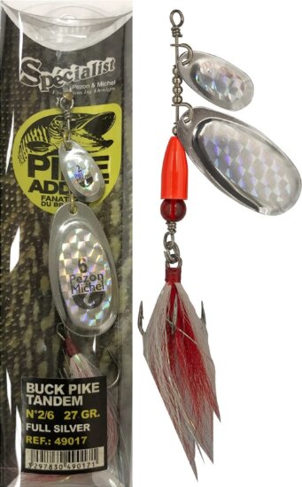 Pezon & Michel Körforgó villantó Buck Pike Tandem 27g Full Silver