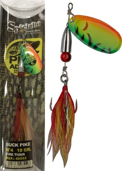 Pezon & Michel Körforgó villantó Buck Pike 24g Fire Tiger