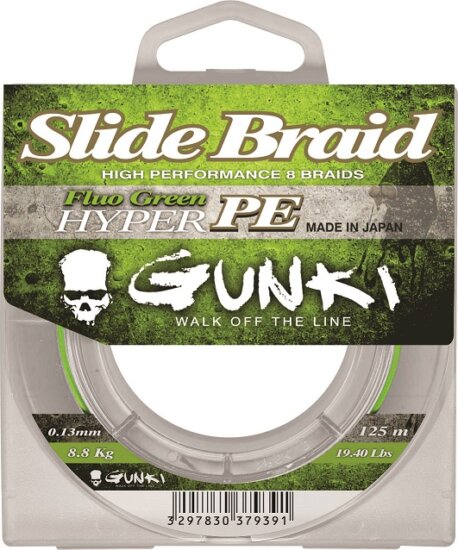 Gunki Slide Braid 125M Fluo Green 0,13mm
