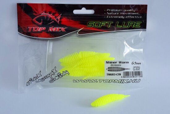 Top Mix Shiner Worm Chartreuse 60 mm