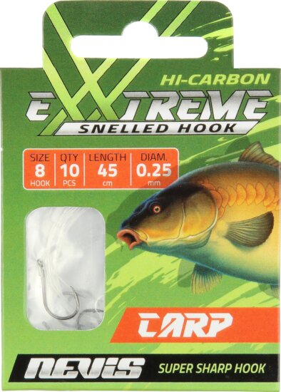 Nevis Előkötött pontyozó horog 10-es 10db/cs