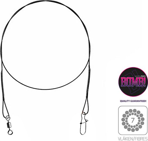 Delphin Titán előke huzal BOMB! forgóval és kapoccsal (2db/20cm/4kg)