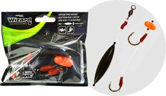 Wizard Monster Upose Pro Mono Bottom Rig 30G 9/0+11/0 Round