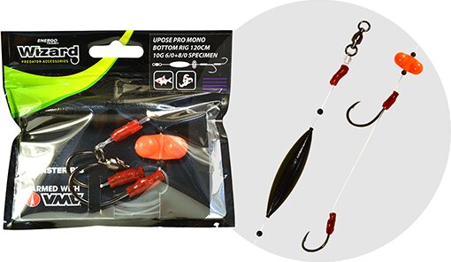 Wizard Monster Upose Pro Mono Bottom Rig 20G 7/0+9/0 Round