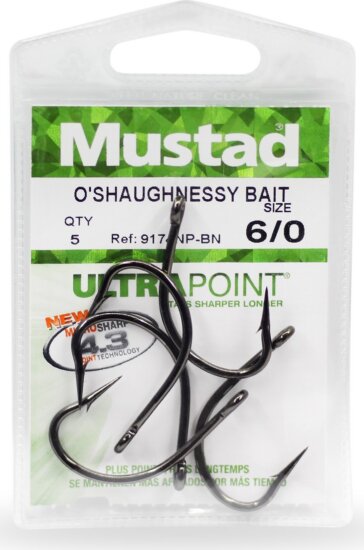 Mustad O'shaughnessy Bait 6/0 5db/csomag