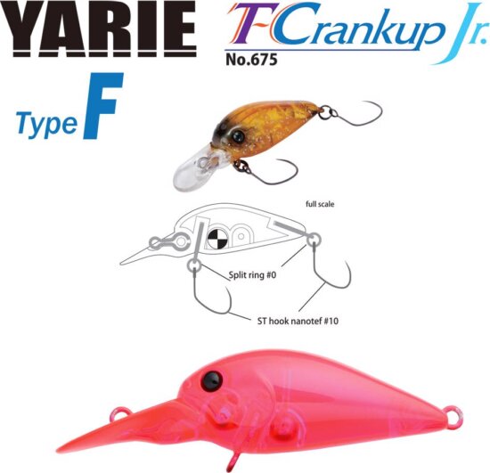 Yarie Jespa Yarie T-Crankup Jr 675 Type F 2.8mm 1.8g C18 Clear Pink