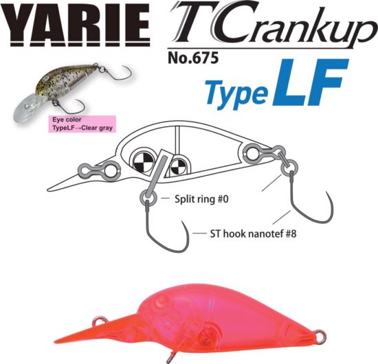 Yarie Jespa Yarie T-Crankup 675 Type Lf 3.5mm 2.6g C18 Clear Pink