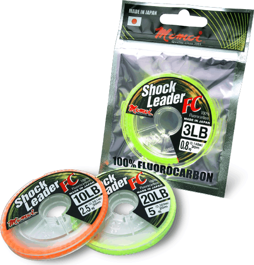 Momoi Shock Leader FC 20m 0.36mm 20lbs 100% víztiszta fluorocarbon előkezsinór