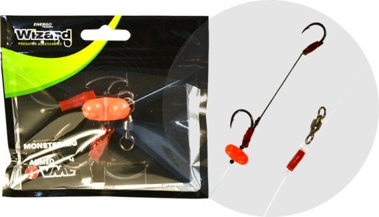 Wizard Monster Surface Livebait Double Monobraid Rig 7/0+ 9/0 Round