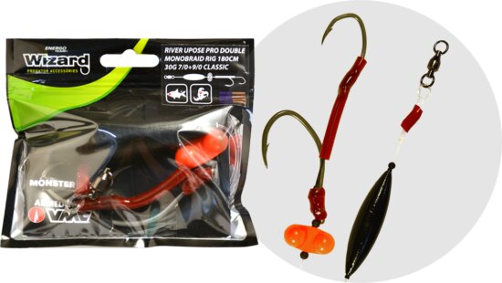 Wizard Monster River Upose Pro Double Monobraid Rig 30G 7/0+9/0 Classic