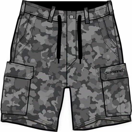 Shimano SHM Cargo Shorts Grey Camo M