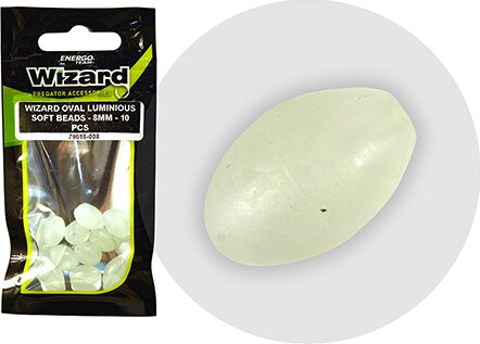 Wizard Harcsázó Ovális Gumigyöngy Foszforeszkáló 6mm 10db
