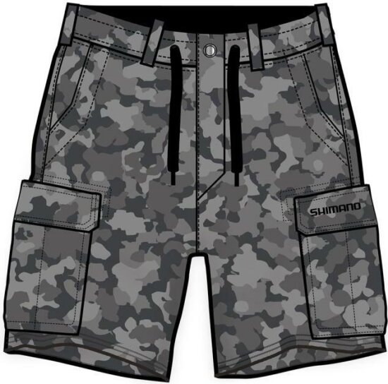 Shimano SHM Cargo Shorts Grey Camo L
