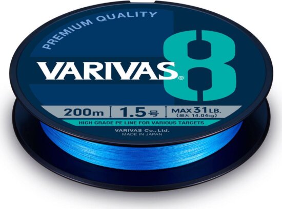 Varivas Pe 8 Blue Edition 150m #1.2 0.185mm 23Lb Fluo Ocean Blue