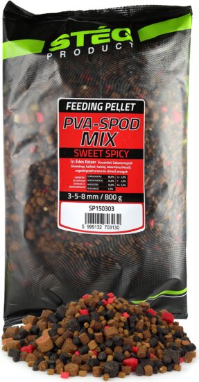 Stég Pva-Spod Mix 800g Sweet Spicy 3-5-8mm