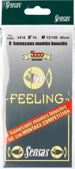 Sensas Előkötött horog Feeling 3410 Bronze 40cm 18/0,10 8db
