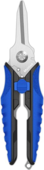 Mustad 5.5" Hd 420 Stainless Steel, Spring Assist Scissors Blue