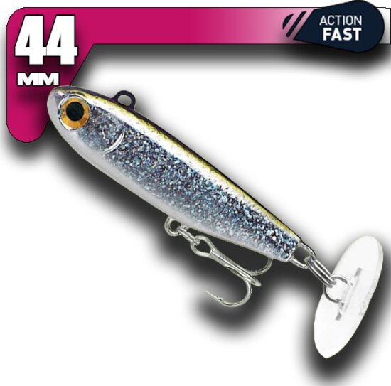 FIIISH Power Tail 44mm- Fast - 12g - Silver Gitter