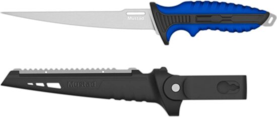Mustad 7" 4116 Stainless Steel Fillet Knife - Polished Blade Finish Blue
