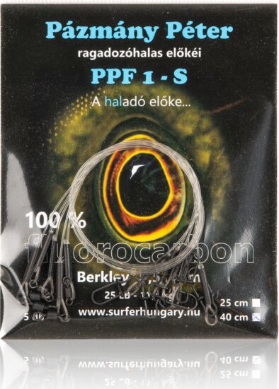Pázmány Péter Fluorocarbon előke 0,51mm 40cm standard gyorskapocs