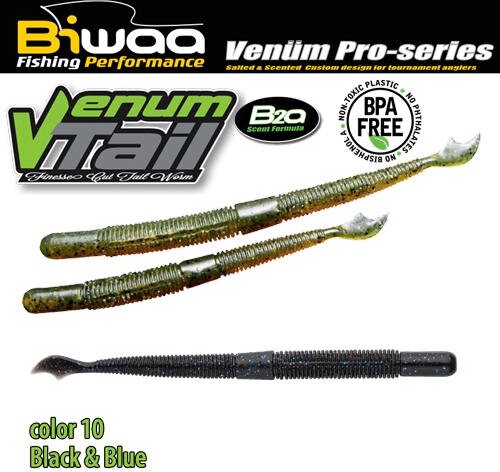 Biwaa Venum Tail 4" 10cm 10 Black & Blue