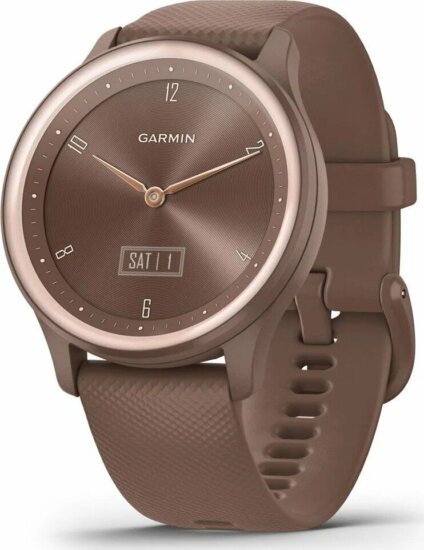 Garmin vívomove Sport kakaó szilikon szíjjal barackarany órakerettel