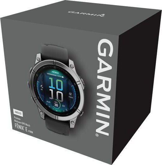 Garmin fenix E 47mm acél, fekete szilikon szíjjal (ED)