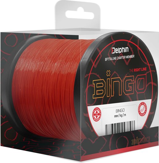 Monofil Delphin BINGO Matt / sötét vörös 0,25mm 5,4kg 600m