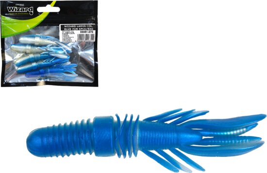 Wizard Bass Grub Col. Blue 7Cm 5db/cs