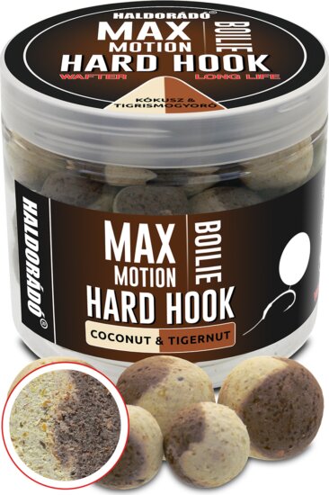 Haldorádó MAX MOTION Boilie Hard Hook Wafter 16, 20 mm - Kókusz & Tigrismogyoró