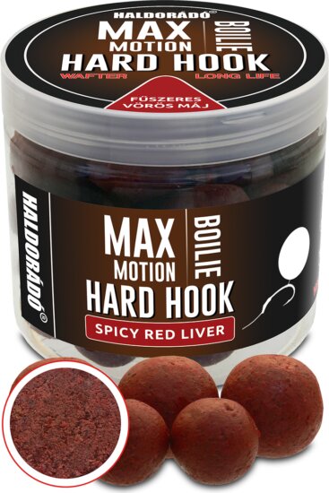 Haldorádó MAX MOTION Boilie Hard Hook Wafter 16, 20 mm - Fűszeres Vörös Máj