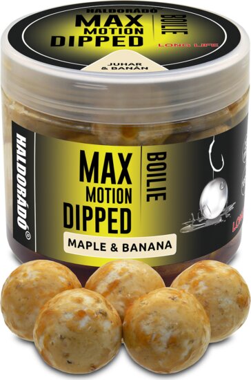 Haldorádó MAX MOTION Boilie Dipped 20 mm - Juhar & Banán