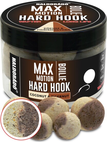 Haldorádó MAX MOTION Boilie Hard Hook Wafter 24, 30 mm - Kókusz & Tigrismogyoró