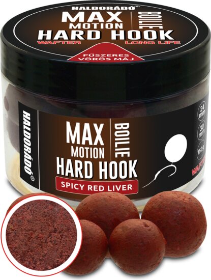 Haldorádó MAX MOTION Boilie Hard Hook Wafter 24, 30 mm - Fűszeres Vörös Máj