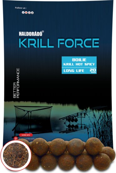 Haldorádó KRILL FORCE Boilie Long Life 20 mm - Krill Hot Spicy