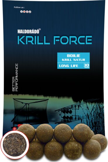 Haldorádó KRILL FORCE Boilie Long Life 30 mm - Krill Natur