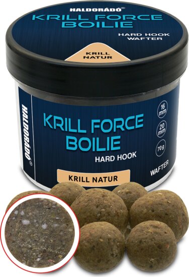 Haldorádó KRILL FORCE Boilie Hard Hook Wafter 16, 20 mm - Krill Natur