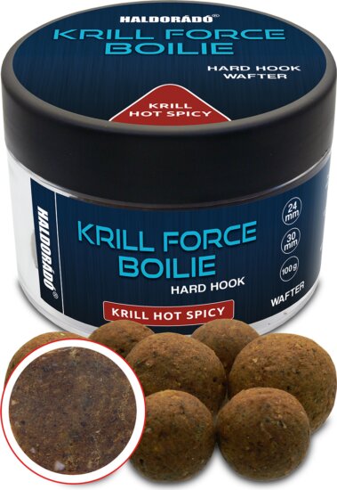 Haldorádó KRILL FORCE Boilie Hard Hook Wafter 24, 30 mm - Krill Hot Spicy