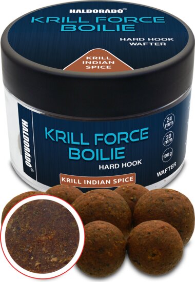 Haldorádó KRILL FORCE Boilie Hard Hook Wafter 24, 30 mm - Krill Indian Spice